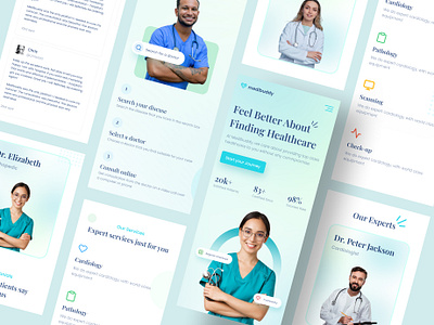 Medibuddy Mobile Website blue design doctor green healthcare landing page medicine mobile responsive mobileappdesigns ui ux webdesign