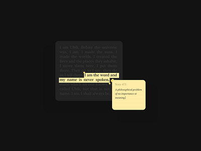 Pop-Up / Overlay - #DailyUI - 016 black clean dailyui dailyui 016 dark theme italic light theme quote simple clean interface typography