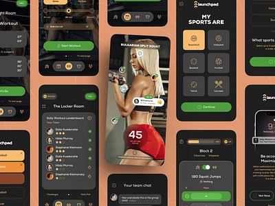 Sport & Fitness App app cardio challenge coach crossfit design exercise fitness gym health healthcare ios marathon mobile muscle sport training ui ux workout