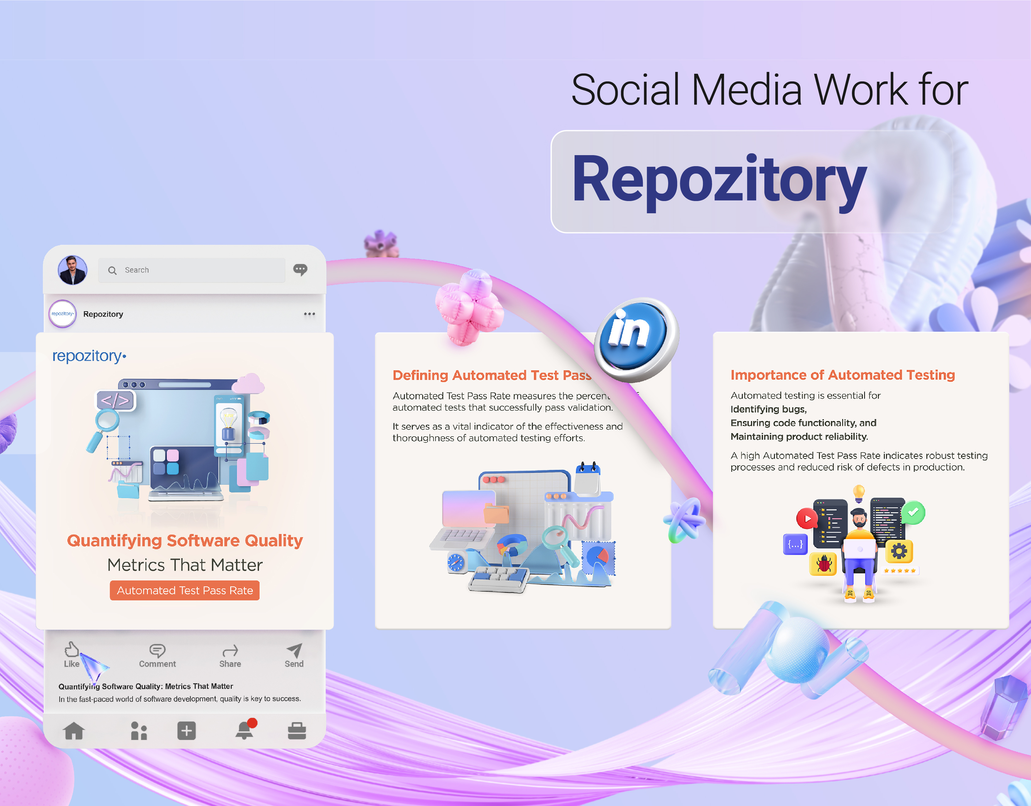 Social Media Work for Repozitory branding carousel graphic design instagram linkedin social media