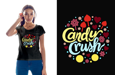 CANDY CRUSH, T-SHIRT DESIGN branding candy crush t shirt design design geme geme design geme t shirt design graphic design illustration t shirt t shirt design typographic ui