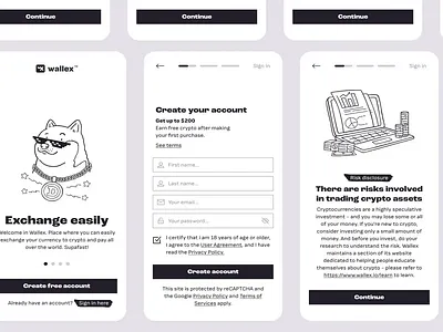 Wallex - mobile app concept for cryptocurrency wallet animation crypto cryptocurrency finance fintech mobile app onboarding product design uiux wallet