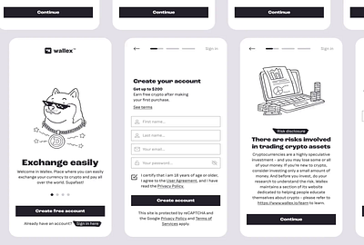 Wallex - mobile app concept for cryptocurrency wallet animation crypto cryptocurrency finance fintech mobile app onboarding product design uiux wallet
