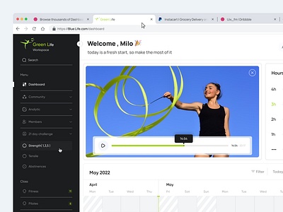 Green Life 💚 ( ercisxee management dashboard ) clean dance dashboard dashboard management design ercisxee management dashboard exercise light management sports ui ui design ui web uiux userinterface ux ux design web web design website