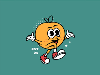 Abricot abricot branding cartoon character cute fruit illustration jus logo logo retro retro vintage