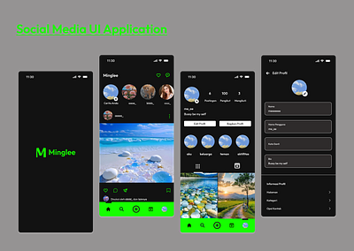 Social Media UI Application branding design social media app ui uidesign