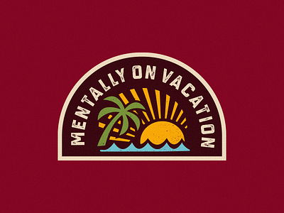 Mentally On Vacation badge badge design badge logo graphic design logo logodesign mental health minimal nature retro badge surf surfing vacation vector