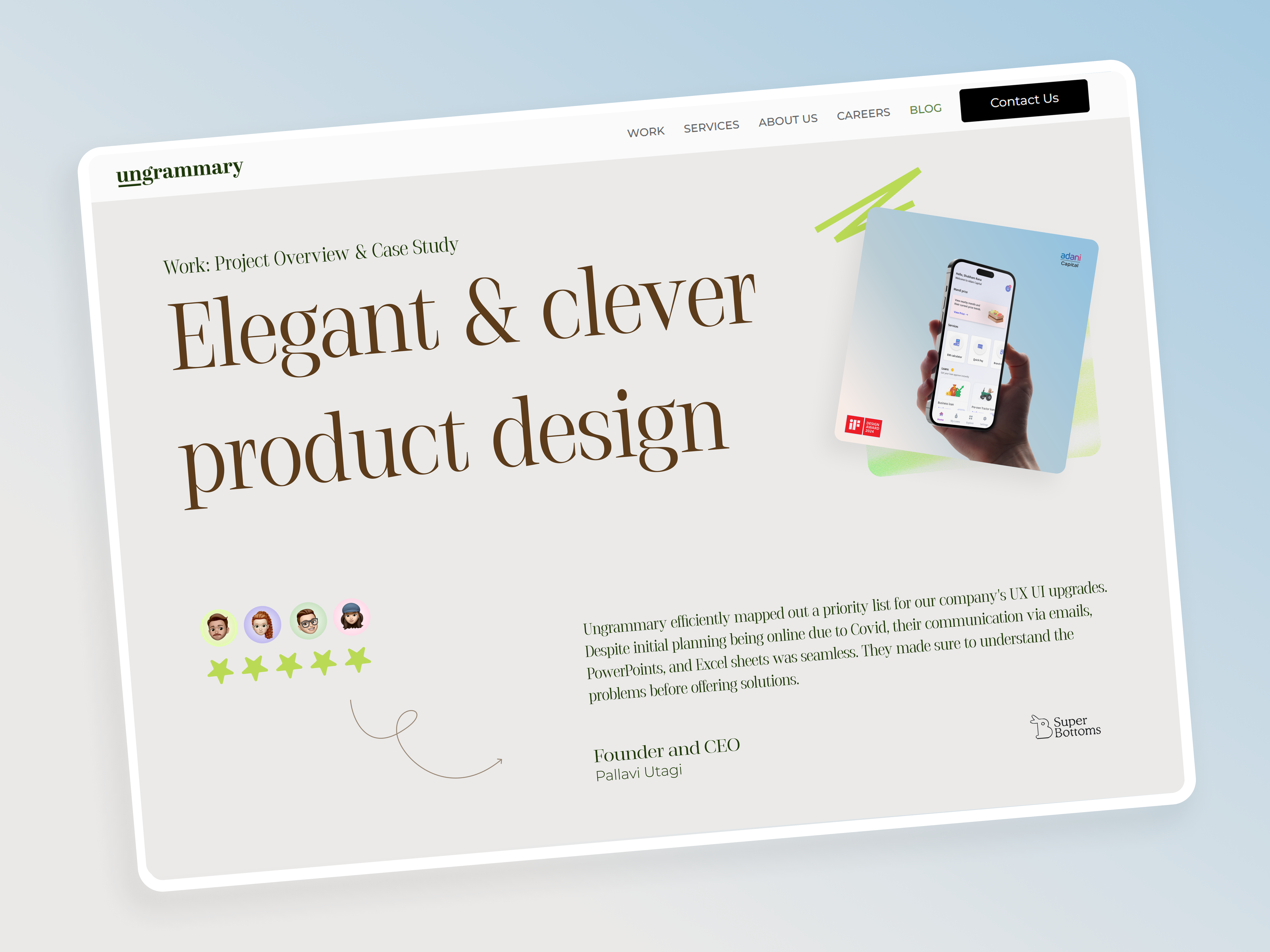 Example of Project Showcase & Testimonial