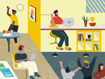Optimization Call blog call flat illustration marketing office proposify sales web work
