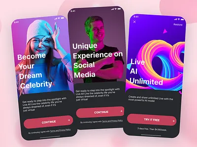 Stream Live AI ai android app graphic design interface ios mobile ui ux