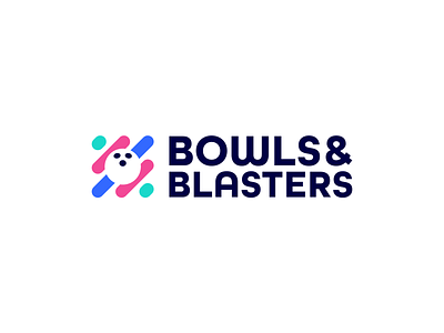 Bowls & Blasters abstract arcade games bowling bowling ball creative fun game games laser tag lasertag logo logo design negative space playful