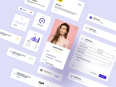 Figma UI Components bar card chart clean component components field figma font form grids icons library material profile progress statistics system ui uidesign