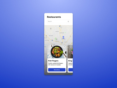 Restaurant Finder UI Card - Mobile App app design dashboard design design thinking human centred design mobile apps mobile ui product design restaurant finder app saas platform ui ui ui design