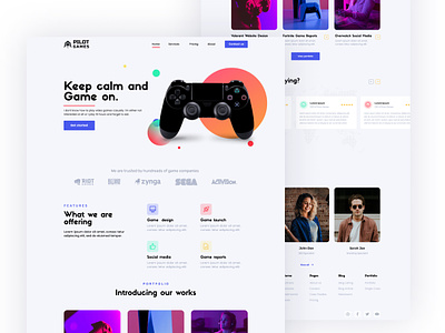 Game Design Agency Website design figma game game landing page gaming landing page light theam social media theam ui ui design uiux ux video game web web design web page website white theam