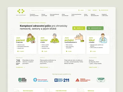 Age Centrum care czech elder green hospital illustraion portal sketch ux webdesign