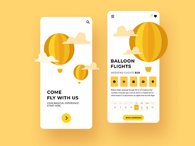 Balloon Flights Booking Concept adventure app app screen balloon book booking app clean app design figma flights fly illustration mobile app online booking parasuit sky slot travel ui ux