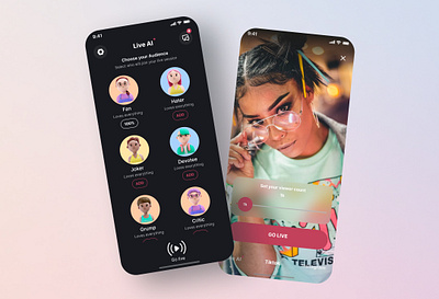 Stream Live AI Mobile App ai app design interface ios live mobile stream ui ux
