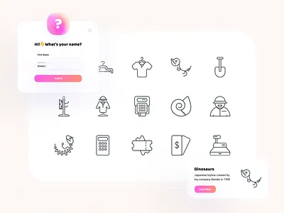 Palaeontology Museum Icon Set design dino dinosaur figma free freebies freeicons hanger icon icons museum palaeontology set ticket ui vector