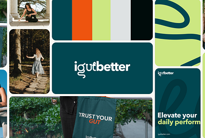 iGutbetter - Brand Identity Design Bento Grid Showcase bento bento grid brand design brand identity design branding design fitness brand health brand igutbetter illustration lightspace logo design visual identity design