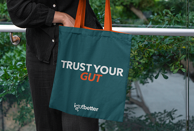 iGutbetter - Tote Bag Mockup Health Brand Identity Design brand identity brand identity design branding health brand igutbetter lightspace logo design mockup tote bag tote bag design tote design typography