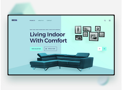 Furniture Shop color design inspiration ecommerce furniture furniture shop inspiration interior landing page minimal modern modern interior online shop product design shop simple sofa ui ux web design website