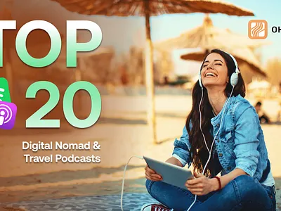 Top 20 Digital Nomad Podcasts - Blog Post Illustrations blog graphics graphic design illustration