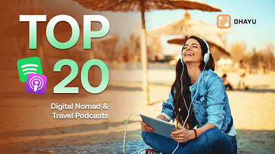 Top 20 Digital Nomad Podcasts - Blog Post Illustrations blog graphics graphic design illustration