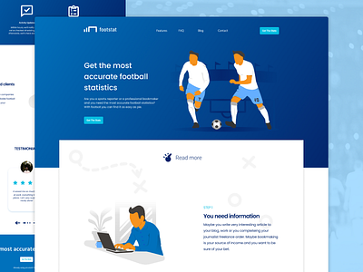 Footstat Landing page concept project app branding illustration landing page landing page design ui ui design uiux user interface design web design