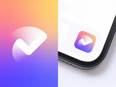 Check Mark App Icon app blockchain branding check design gradient icon identity lepisov lettering logo mark saas security tech vpn web3