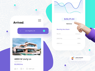 Arrived Homes Web/Mobile App Design app branding design figma graphic design illustration ios mobile pitch pitch deck presen presentation product realestate rent ui ui design ux ux design web