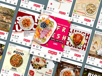 Food Business Social Media Templates cafedesign dribbble foodbusiness graphicdesign instagramtemplates psdtemplates restaurantmarketing socialmediatemplates