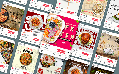 Food Business Social Media Templates cafedesign dribbble foodbusiness graphicdesign instagramtemplates psdtemplates restaurantmarketing socialmediatemplates