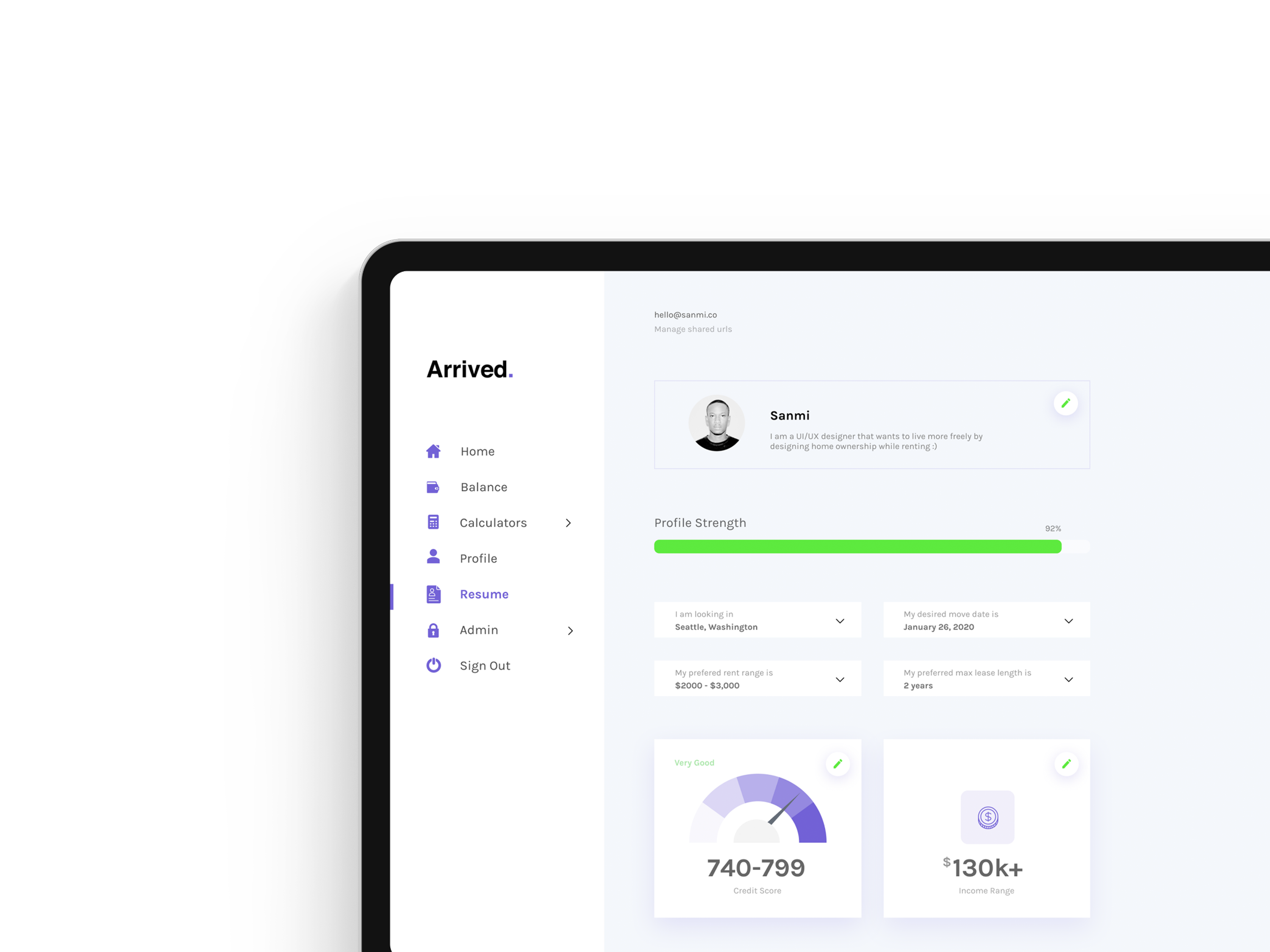 Example of Dashboard Design UI UX