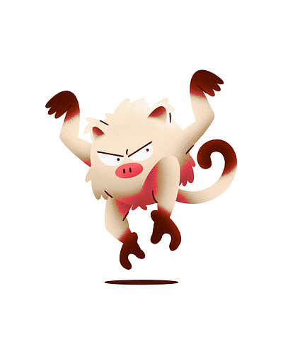 Mankey character drawing illustration mankey monkey pokemon sketch