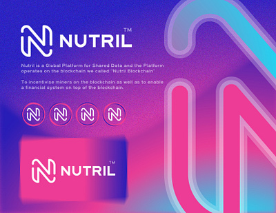 Nutril Logo Design altcoin blockchain branding crypto currency dao decentralized defi fintech gradient identity ldalamgir letter n lettering logo n logo nft technology unused