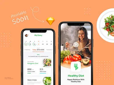 Healthy Diet UI Kit cooking creative debut design design system diet diet app eat fitness fitness app gym illustration ios kerala mobile recipe trivandrum ui ui kit ux