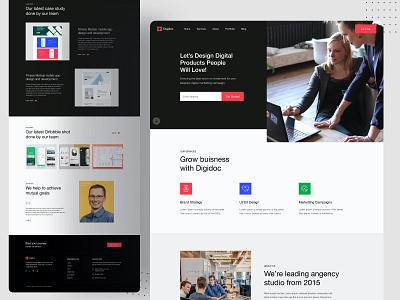 Digital agency landing page agency app design business corporate creative digital digital agency landing landing page minimal startup ui ux web design web design agency web designer web development webdesign website website design