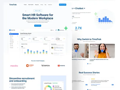 HR Management SaaS Landing Page UI/UX Design data visualization hr management landing page design saas saas design saas hr saas landing page saas product user centric uxui