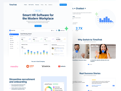 HR Management SaaS Landing Page UI/UX Design data visualization hr management landing page design saas saas design saas hr saas landing page saas product user centric uxui