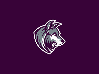Wolf Logo for Sale animal branding design dog gaming illustration instinct logo loyalty mark mascot nature pack premium purple security shield sports vector wolf