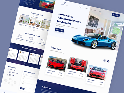 Car & Apartment Rental Landing page car rental design dribbble illustration landing page landing page design logo rental landing page ui uiux web design website design