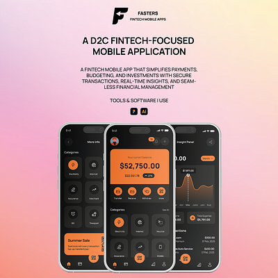 Fasters - D2C Fintech adobe illustrator adobe photoshop app d2c figma fin finance fintech mobile tech