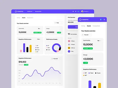 Casama | Pool dashboard bazen agency bitcoin blockchain crowdfunding crypto crypto app crypto desktop app crypto mobile app crypto ui crypto wallet cryptocurrency dashboard defi finance fintech mobile dashboard saas ui ui card ux