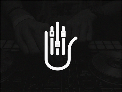 DJ hand dj hand drum logo music