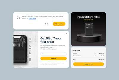 Hysolis Website Design - Bento Grid Widgets Solar Panel & Power bento bento grid ecommerce ecommerce design energy power figma hysolis lightspace shopfiy solar panels ui design web design website design widgets