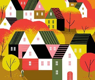 My favourite season autumn digital illustration fall fall foliage helsinki il illustration landscape seasons