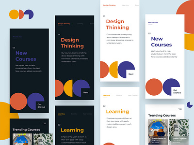 Online Course App app design branding cards clean concept courses dark design icon learning light minimalistic modern next students theme ui ux vector walkthrough