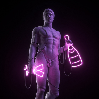 NEON MYTHS 3d cgi foreal illustration neon