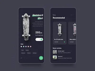 Skateboarding app design figma ui