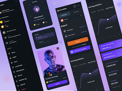 Ultiarena app product design typography ui uielements ux web